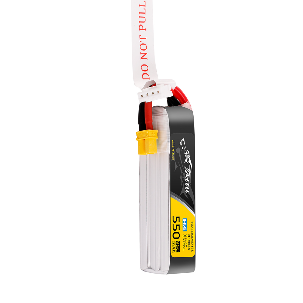 Tattu 550mAh 3S 95C 11.4V HV Lipo Battery Long Pack with XT30 Plug - Image 4