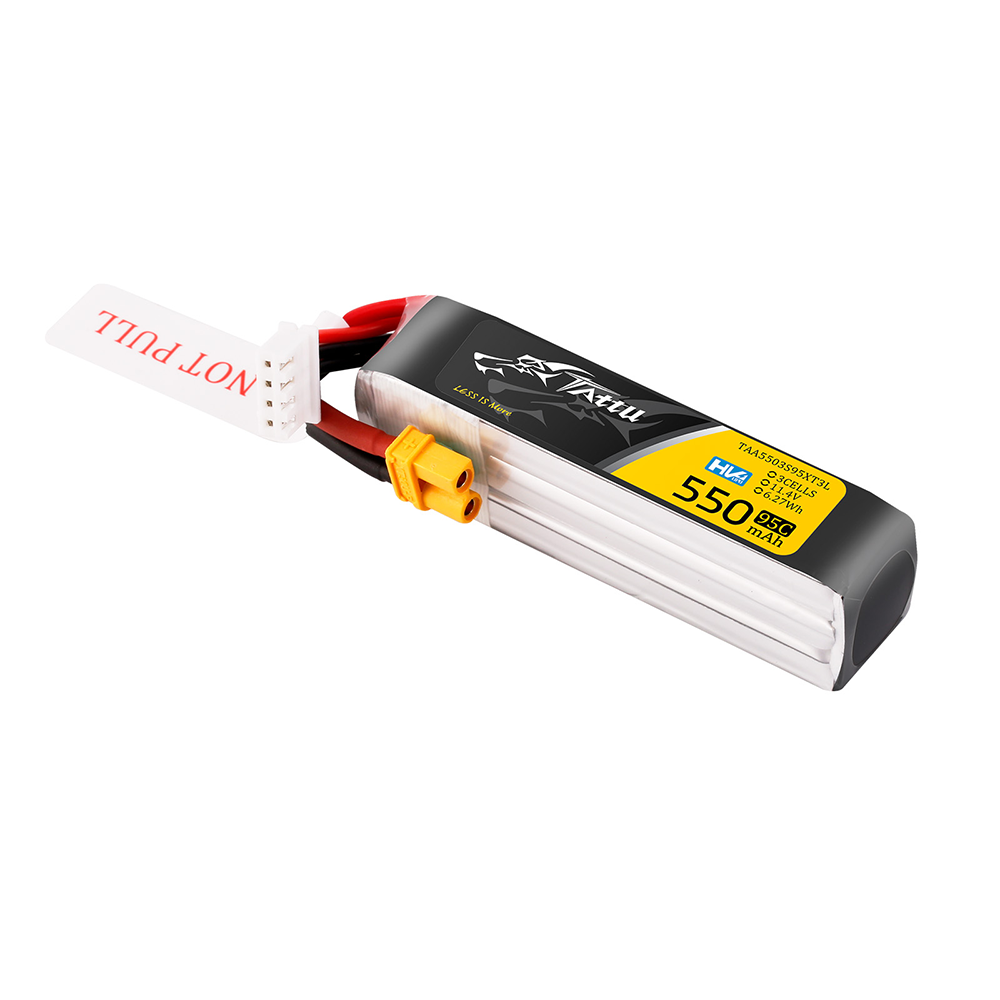 Tattu 550mAh 3S 95C 11.4V HV Lipo Battery Long Pack with XT30 Plug - Image 3