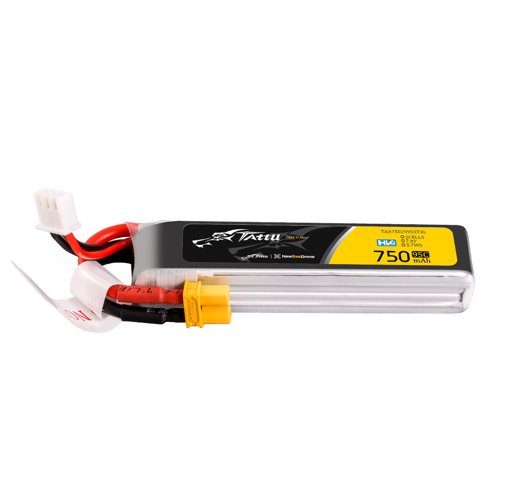 Tattu 750mAh 2S 95C 7.6V R-Line HV Lipo Battery Pack with XT30 Plug