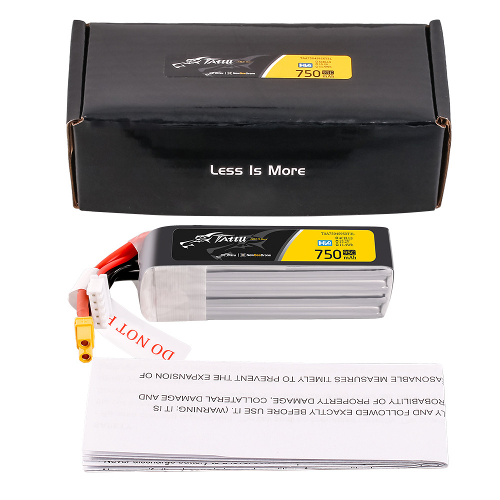 Tattu 750mAh 4S 95C 15.2V R-Line HV Lipo Battery Pack with XT30 Plug - Image 5
