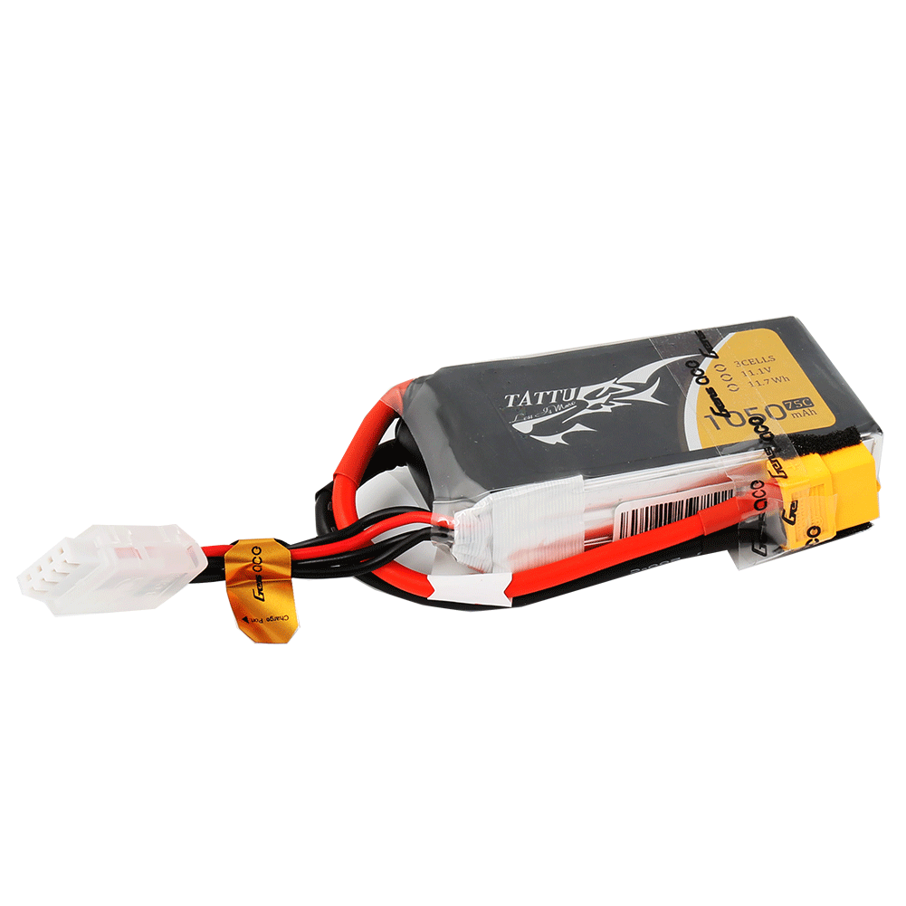 Tattu 1050mAh 3S 75C 11.1V Lipo Battery Pack with XT60 Plug - Image 2