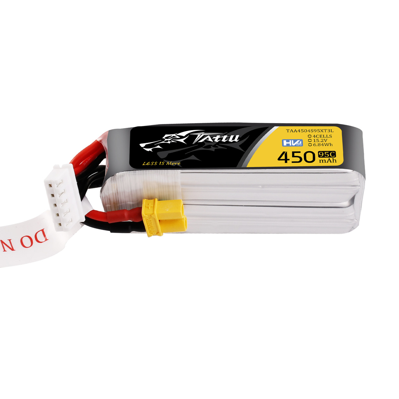 Tattu 450mAh 4S 95C 15.2V HV Lipo Battery Pack with XT30 Plug – Long Size