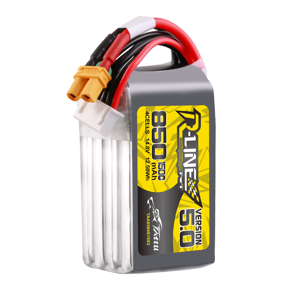 Tattu R-Line Version 5.0 850mAh 4S 150C 14.8V Lipo Battery Pack with XT30U-F Plug - Image 2