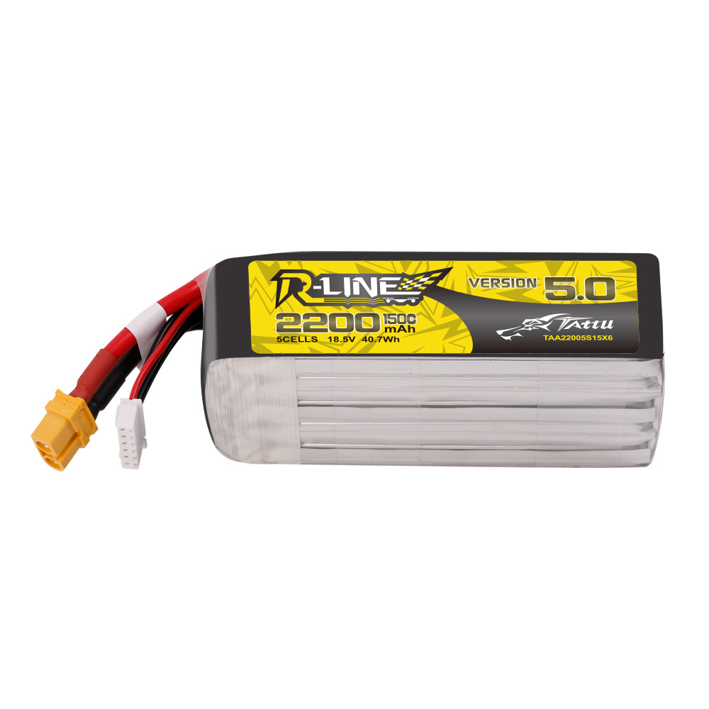 Tattu R-Line Version 5.0 2200mah 5S 150C 18.5V Lipo Battery Pack with XT60 Plug