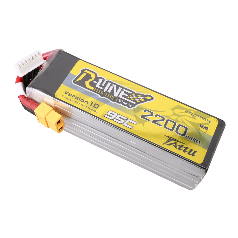 Tattu 2200mah 6S 95C 22.2V R-Line Lipo Battery with XT60 Plug For 7" Quad - Image 2
