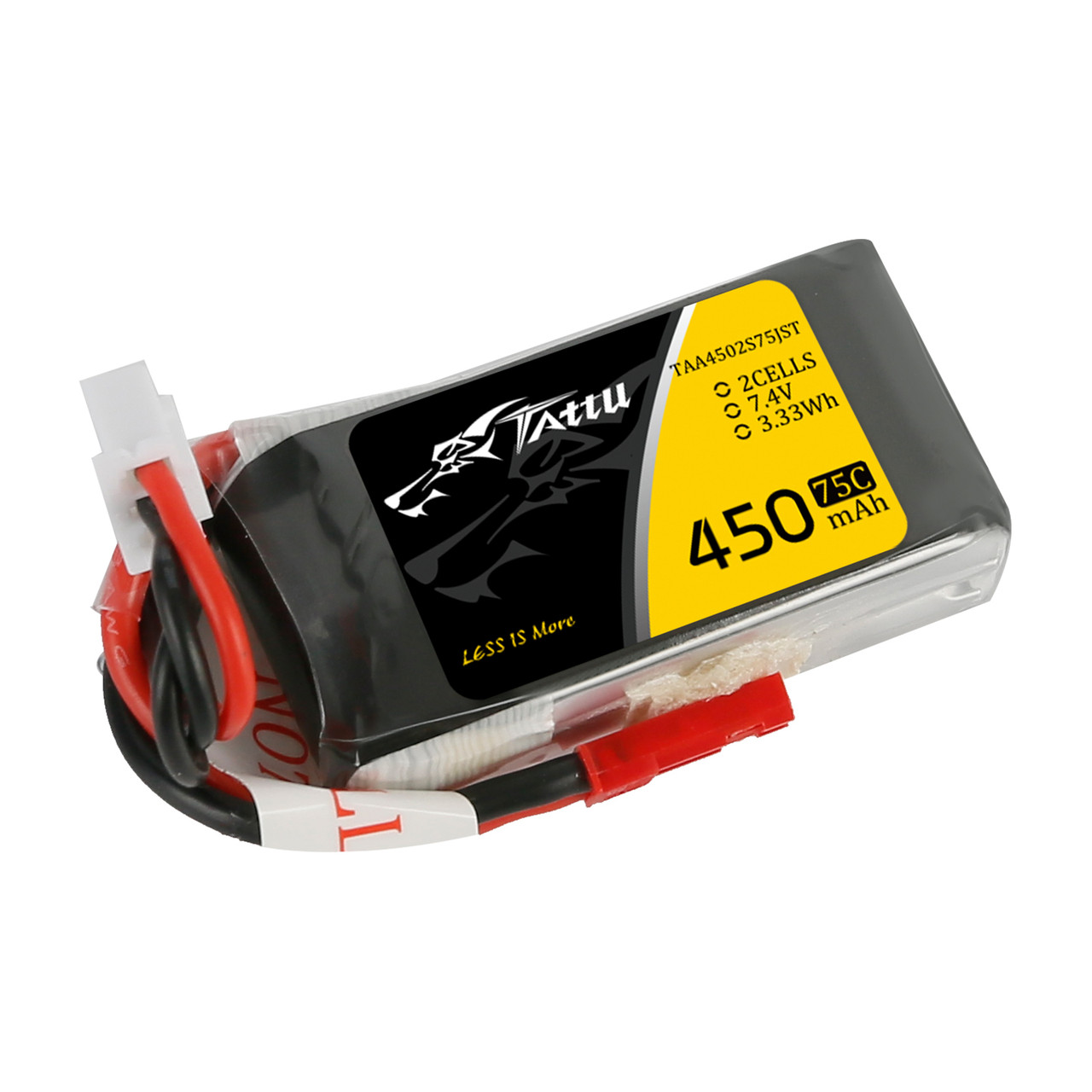Tattu 450mAh 2S 7.4V 75C Lipo Battery Pack with JST-SYP plug - Image 2