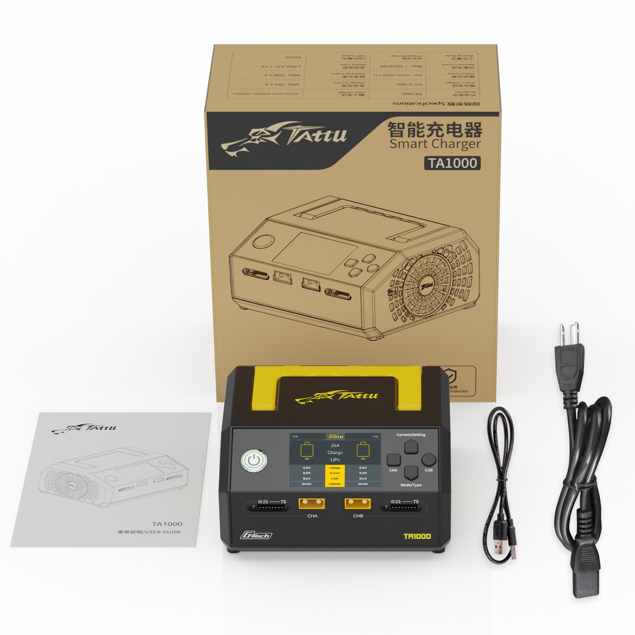 Tattu TA1000 G-Tech Dual-channel Charger 25A*2 1000W for 1S-7S Drone Battery - Image 5