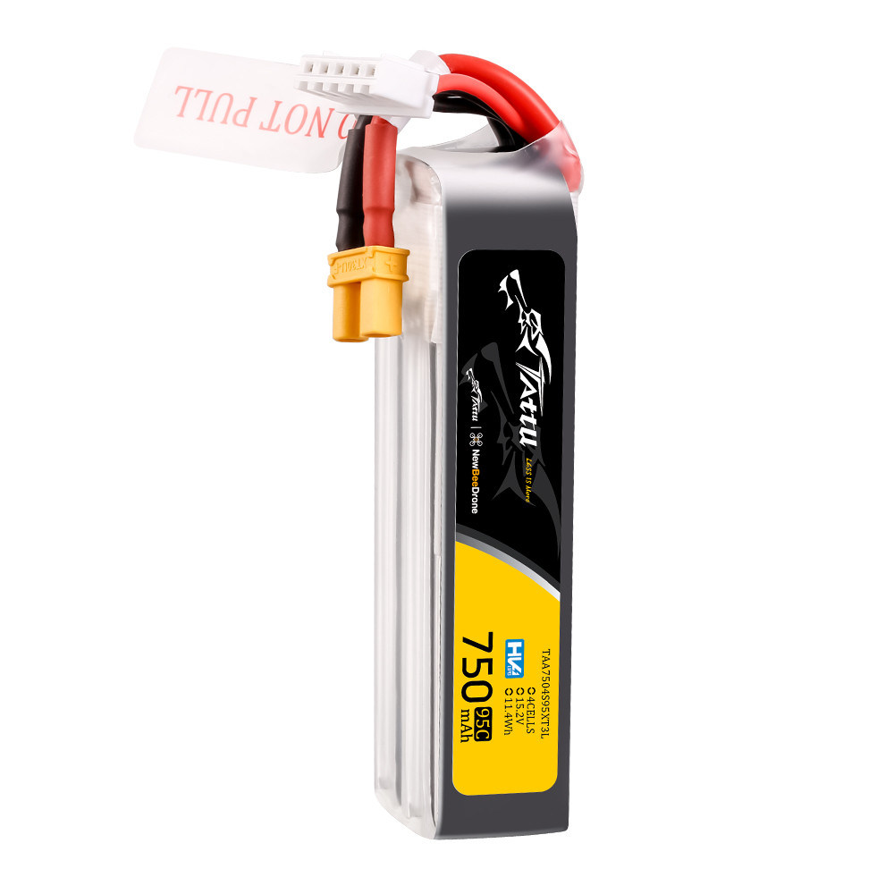 Tattu 750mAh 4S 95C 15.2V R-Line HV Lipo Battery Pack with XT30 Plug - Image 4