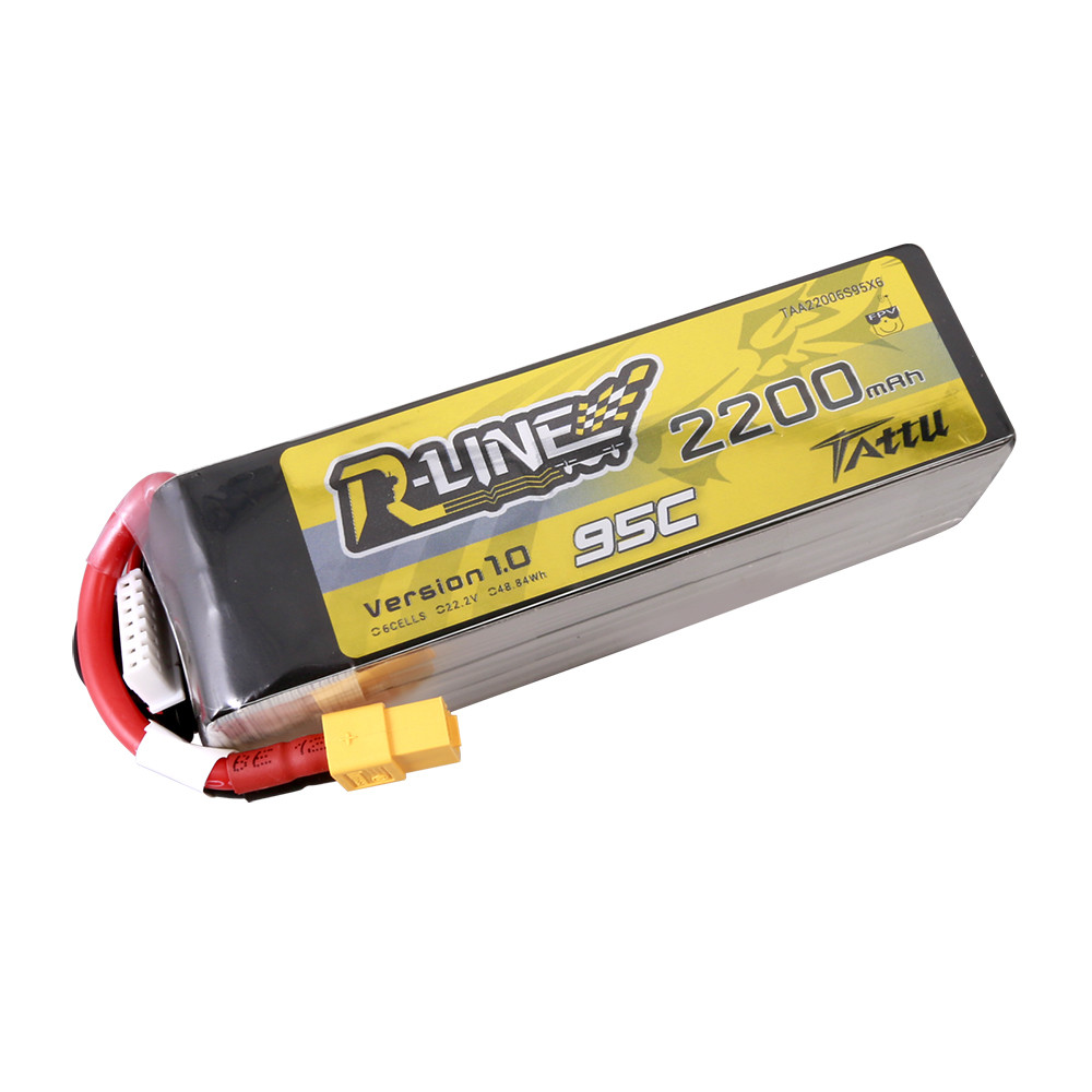 Tattu 2200mah 6S 95C 22.2V R-Line Lipo Battery with XT60 Plug For 7" Quad - Image 3