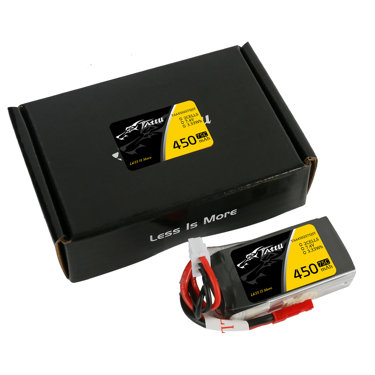 Tattu 450mAh 2S 7.4V 75C Lipo Battery Pack with JST-SYP plug - Image 5