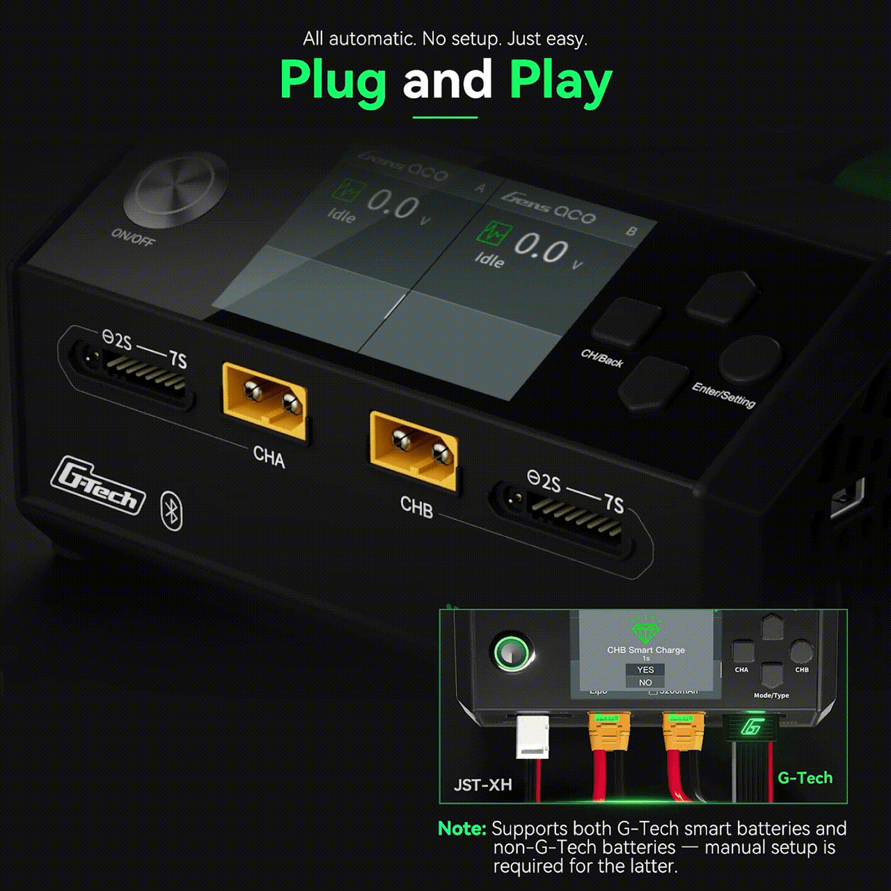 Gens ace iMars D1000 Plus Smart Charger | Bluetooth App Control | Dual Channel | G-Tech - Image 4