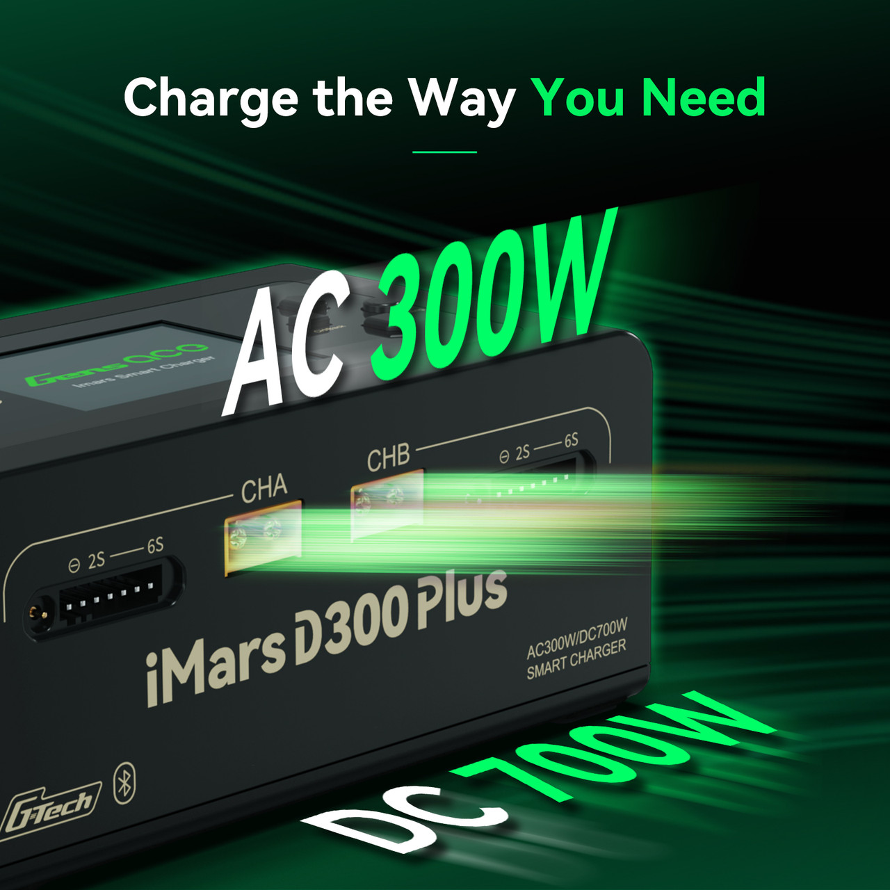 Gens ace iMars D300 Plus Smart Charger | Bluetooth App Control | G-Tech | Dual-Channel | Black - Image 6