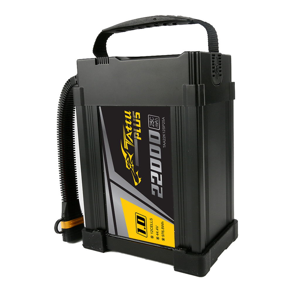 Tattu Plus 22000mAh 44.4V 25C 12S1P Lipo Smart Battery Pack with AS150 Plug