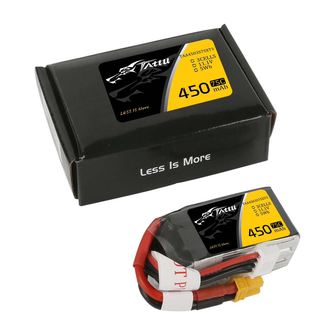 Tattu 3S 450mAh 75C 11.1V Lipo Battery Pack with XT30 Plug - Image 5