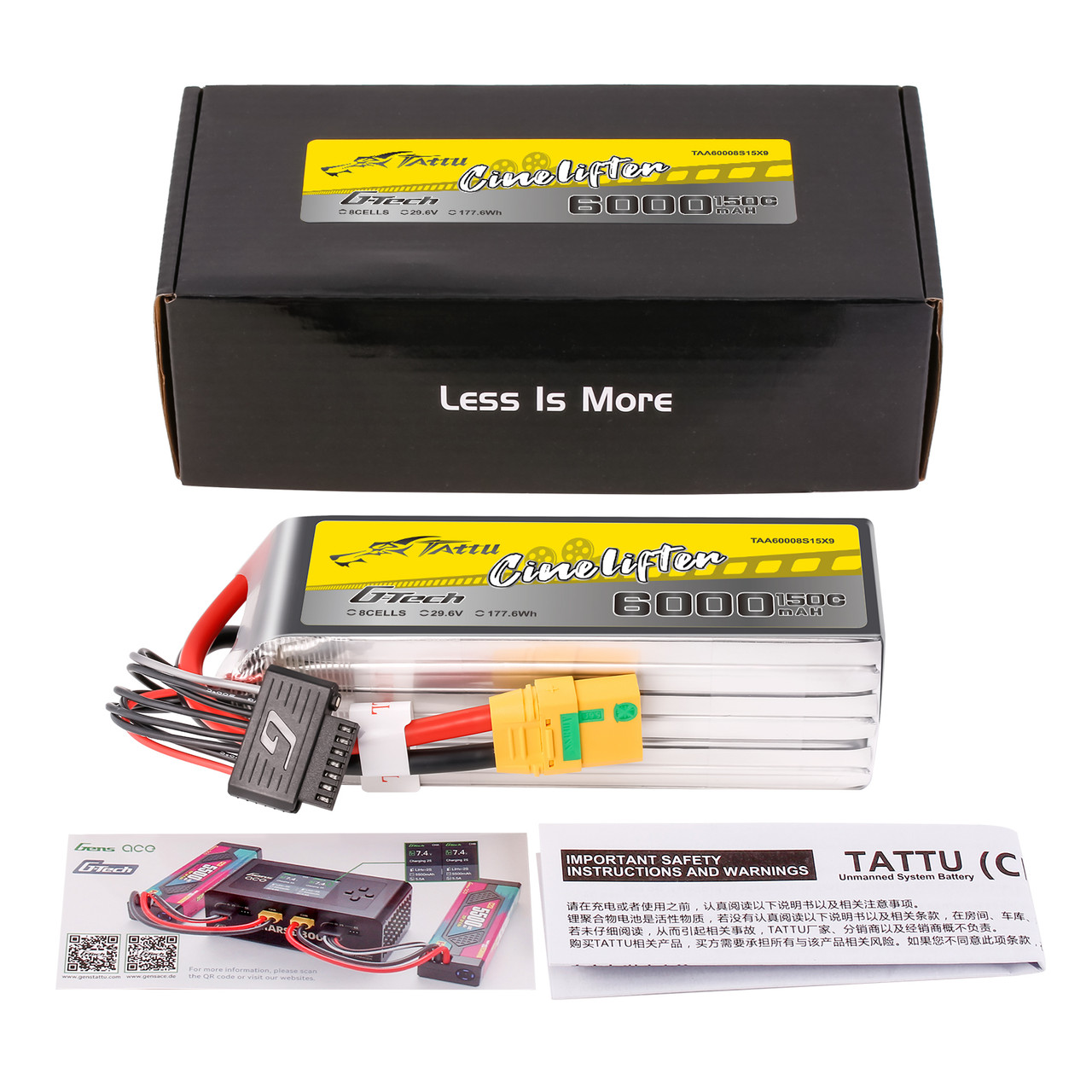 Tattu 6000mAh 29.6V 8S1P 150C 177.6Wh LiPo Battery with XT90-S - Image 5