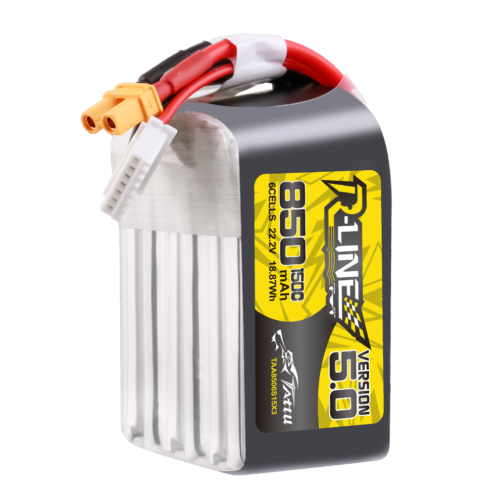 Tattu R-Line Version 5.0 850mAh 6S 22.2V 150C Lipo Battery Pack with XT30U-F Plug - Image 4