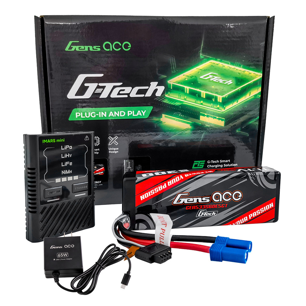 Gens ace 5300mAh 3S 60C Lipo + iMars mini Charger [Combo]