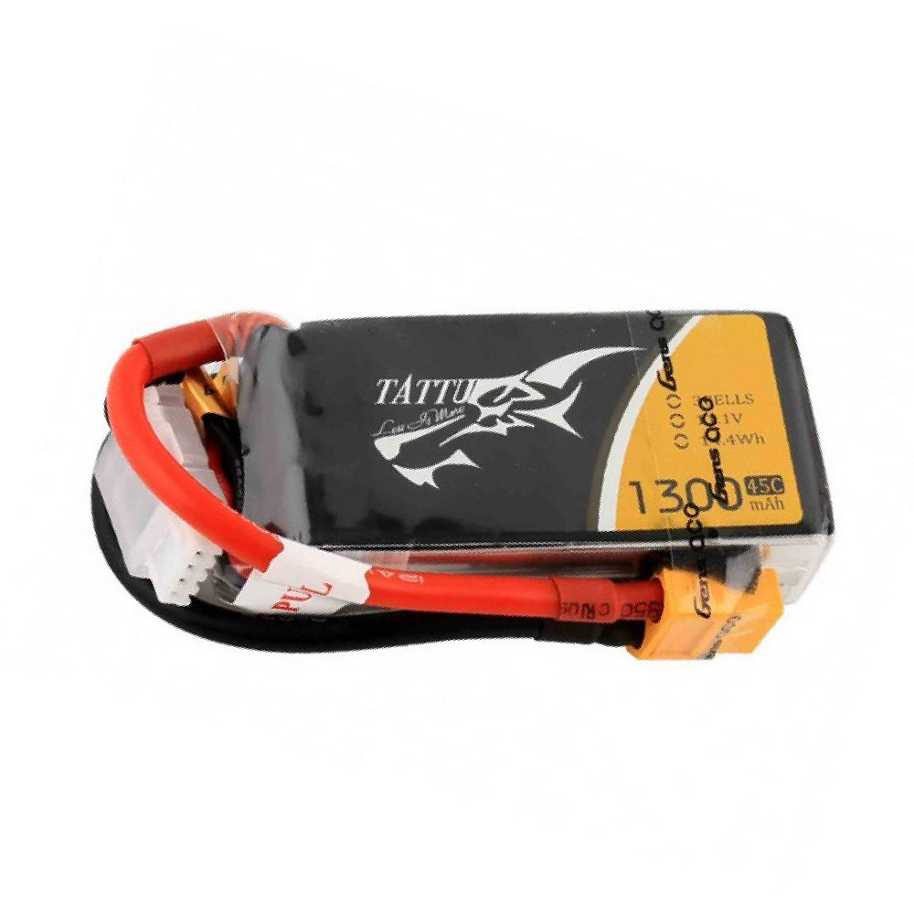 Tattu 1300mAh 3S 45C 11.1V Lipo Battery Pack with XT60 Plug - Image 3