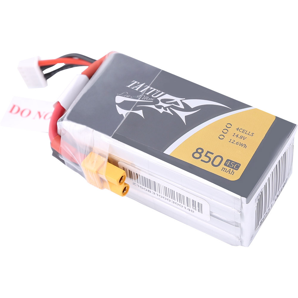 Tattu 850mAh 4s 45C 14.8V Lipo Battery Pack with XT30 Plug - Image 3