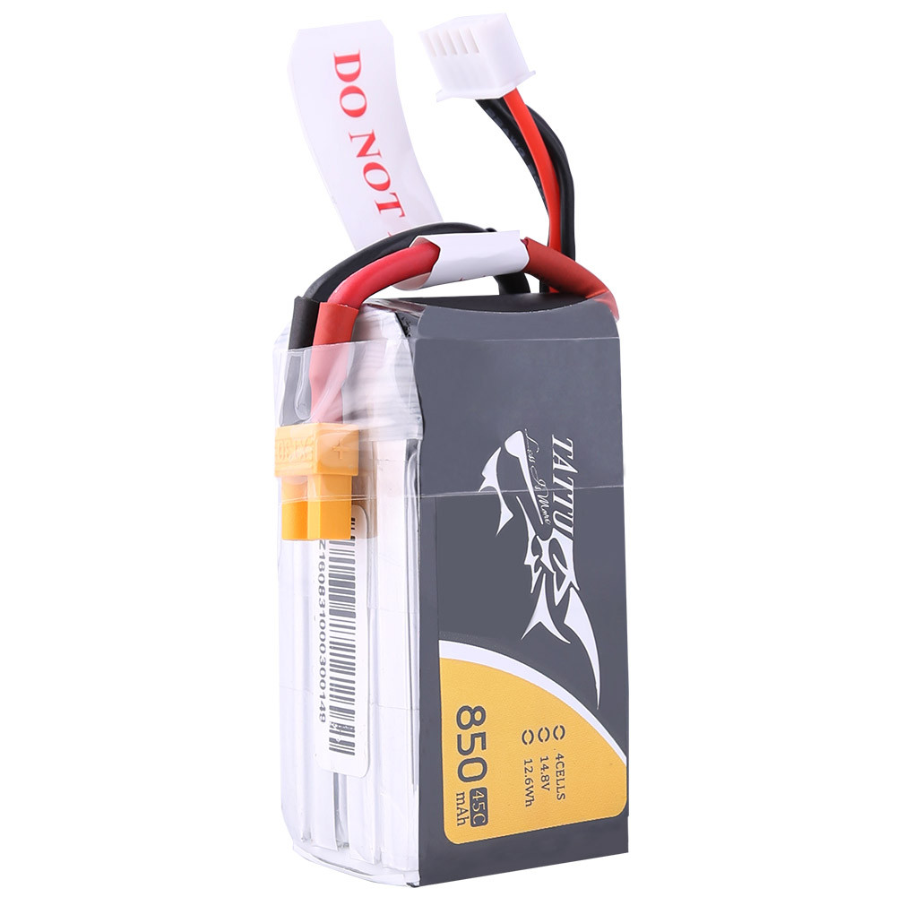 Tattu 850mAh 4s 45C 14.8V Lipo Battery Pack with XT30 Plug - Image 4